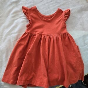 2T Hanna Orange ruffle skater dress with Pockets